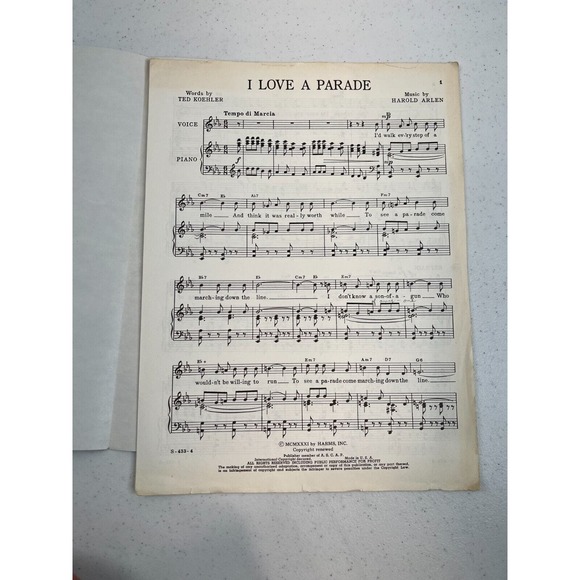 Warner Bros. Publications Golden Standard Series I love A Parade Sheet Music - Picture 2 of 3